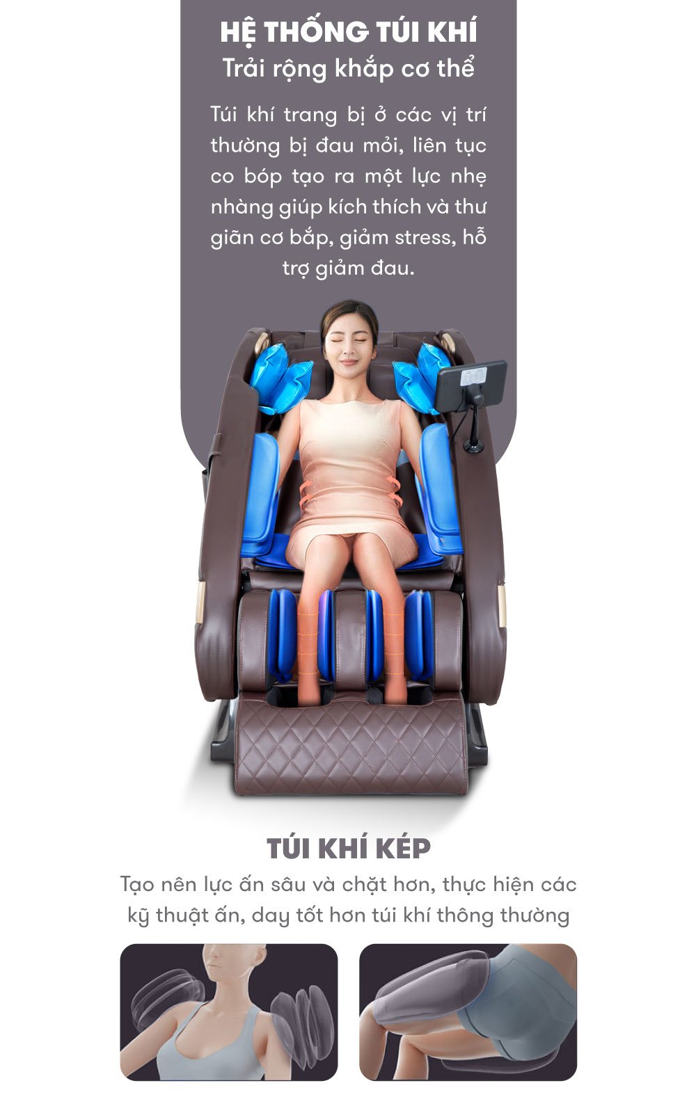 Ghế Massage ELIP Galile (GDV AG) với hệ thống túi khí trải rộng